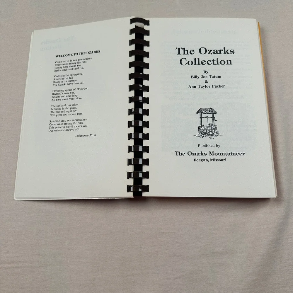 The Ozarks Collection Cookbook Billy Joe Tatum Ann Taylor Packer 1993 Spiral